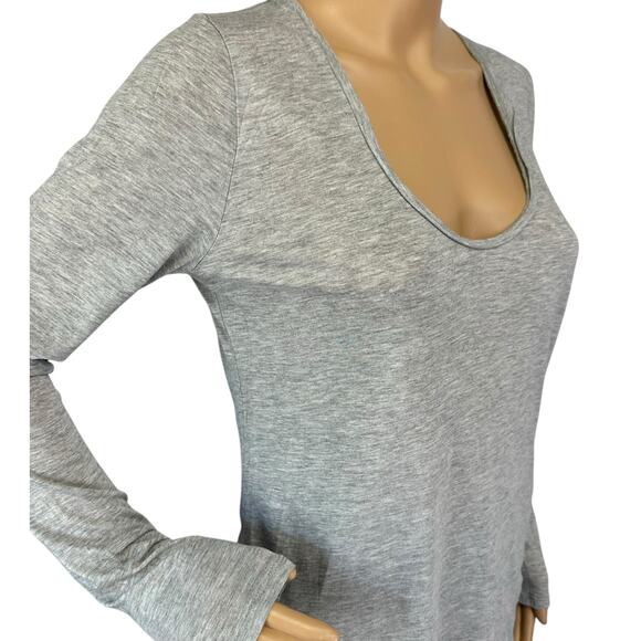 J. Crew Prima Jersey Cotton Drapey Top Gray Long Sleeve B4720 Size S - Picture 9 of 10